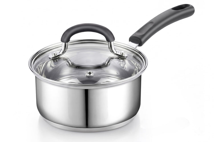Professional 1 Quart Stainless Steel Saucepan with Lid