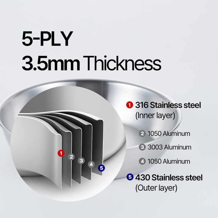 316 Stainless Steel Removable Handle Cookware