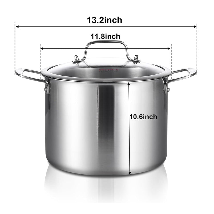 Tri ply Stainless Steel 20 Quart Heavy Duty Induction Stock Pot