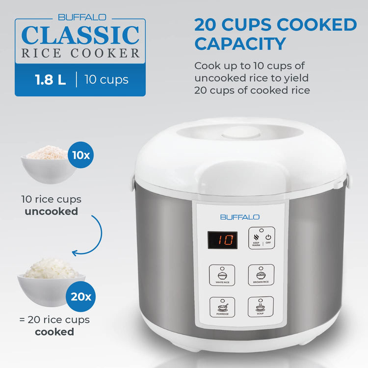Rice Cooker Stainless Steel Inner Pot Rice Maker Large (10 Count)