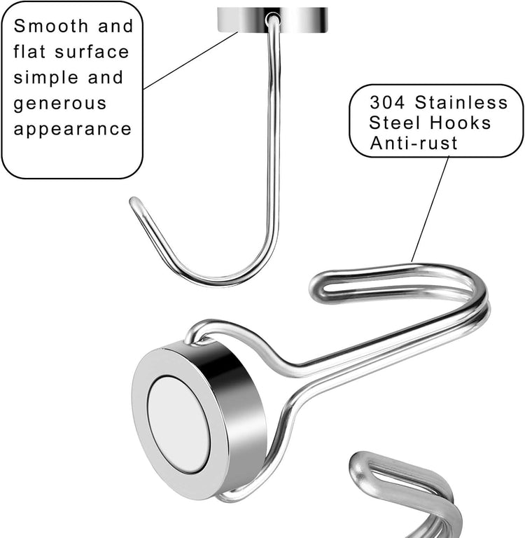 Magnetic Hooks Heavy Duty Magnets Hooks for Refrigerator Grill Toolbox Outdoor,Cruise Essentials Camper Accessories,8pack(Silver,0.9in-1 15Lbs)