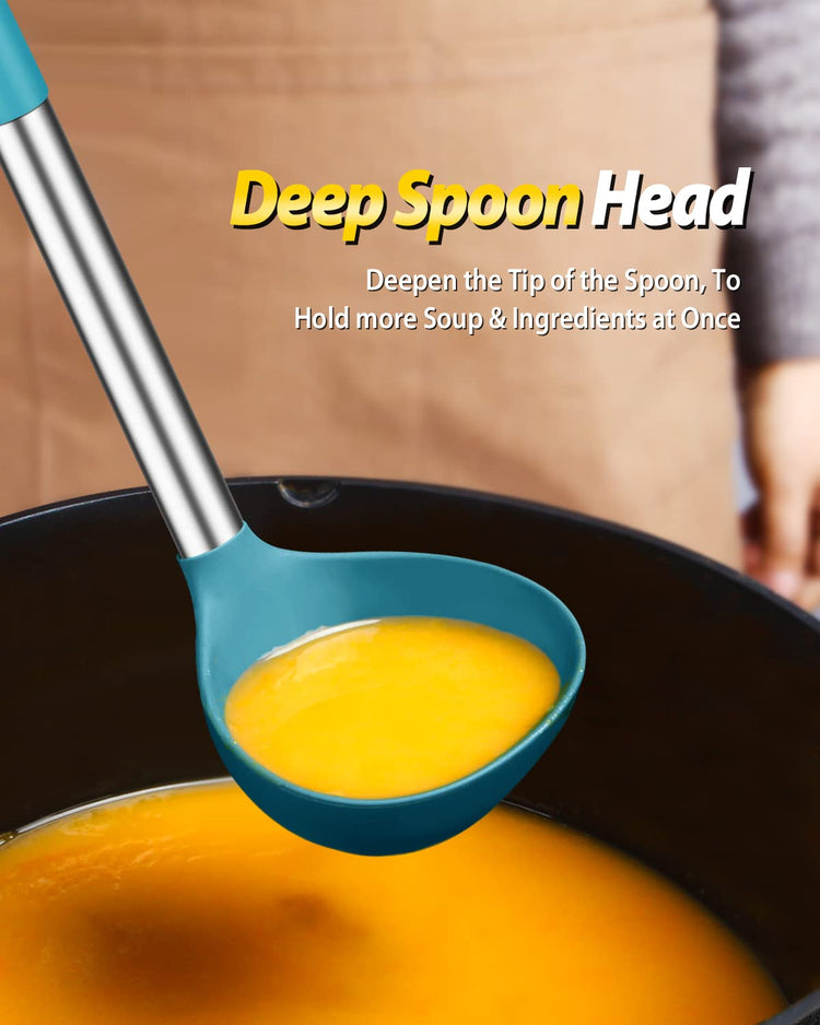 Silicone Pasta Fork and Ladle Spoon Set (2 Count)