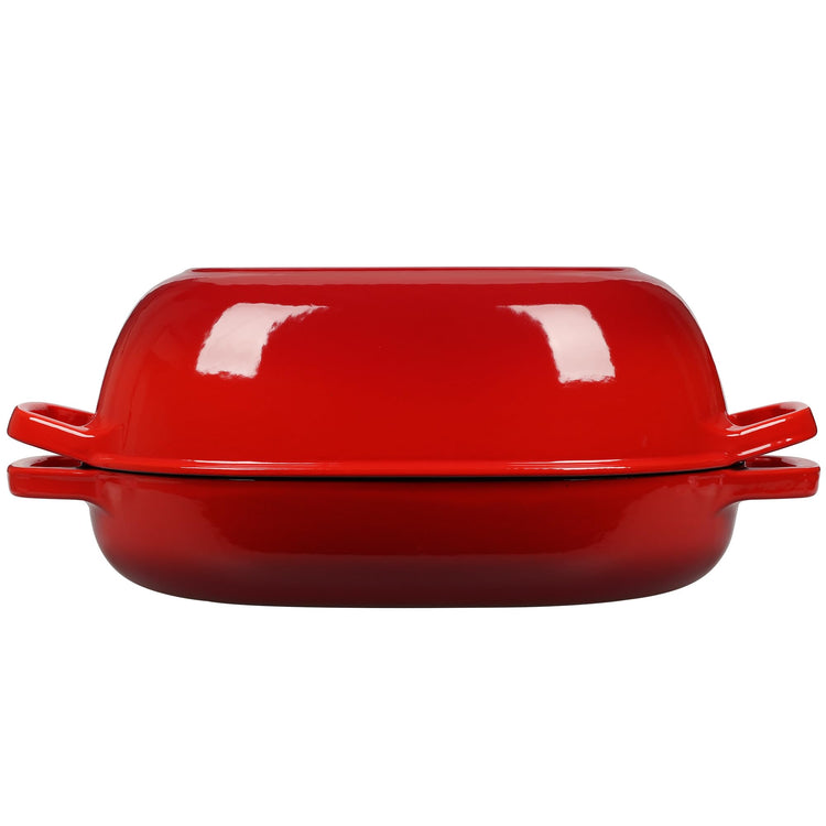Enameled Cast Iron Oval Dutch Oven Pot with Lid
