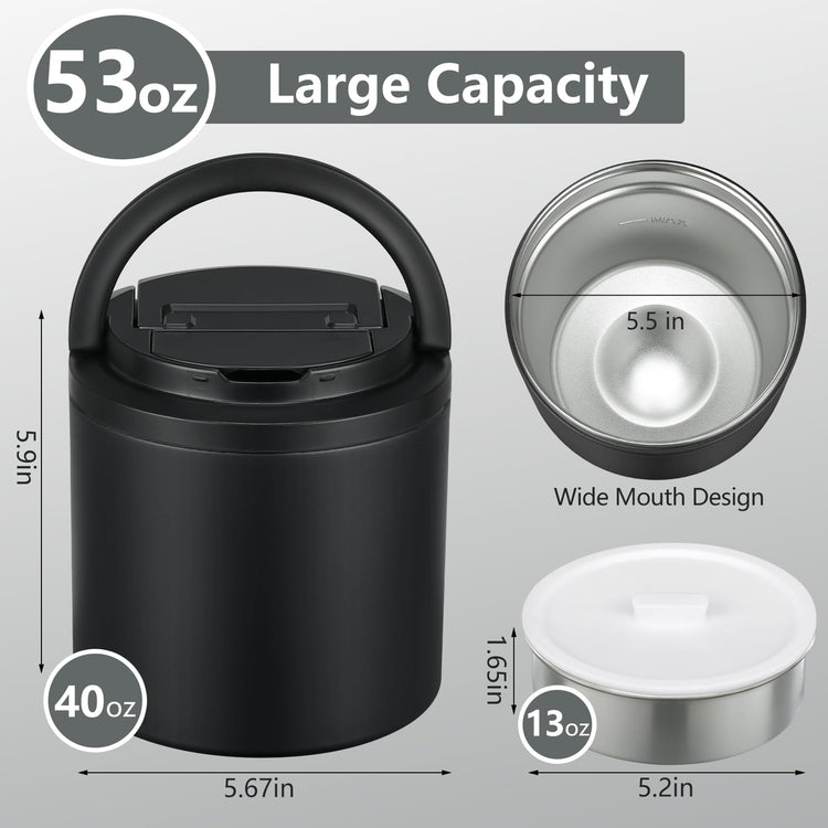 Soup Thermo for Hot Food Adults 40oz Lunch Containers Wide (40.5768 Fl Oz)