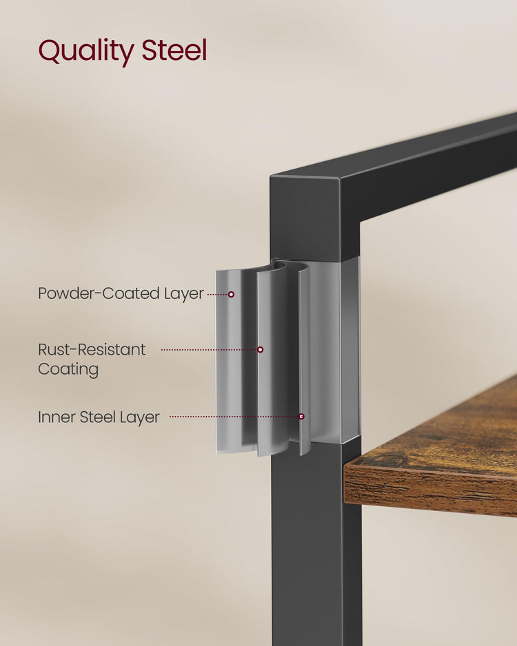 5 Tier Bookshelf with Steel Frame