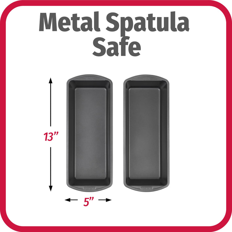 Set of 2 Extra Large 13" x 5" Nonstick Steel Bread Loaf Pans (2 Count)