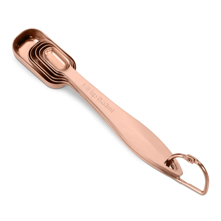 6-Piece 18/8 Stainless Steel Measuring Spoons Set, Rose Gold