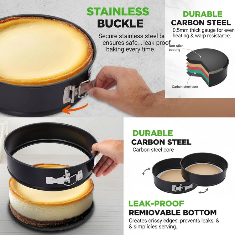 3 Piece Nonstick Springform Pan Set