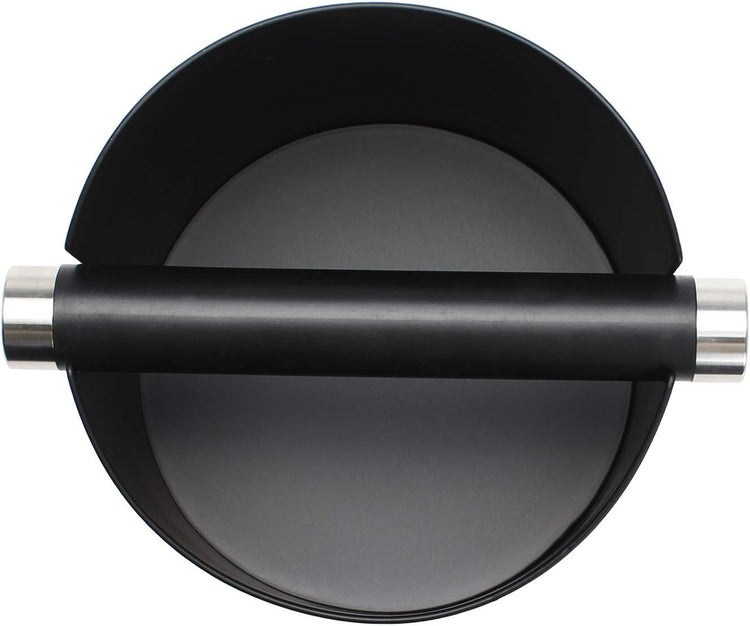 DIBTSA Espresso Knock Box, Stainless Steel Coffee Grounds Knock Box, With Removable Knock Bar and Non-Slip Rubber Base (Black)