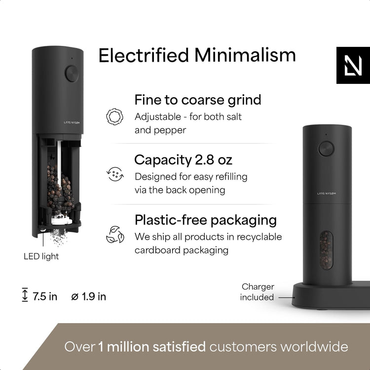 Electric Salt and Pepper Grinder Set