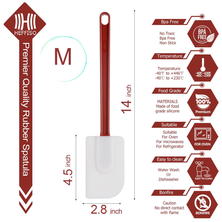 Kitchy Silicone Rubber Spatula and Spoon Set (3 Count)