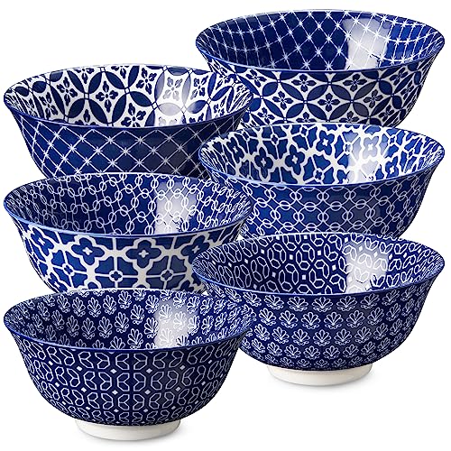 Cereal Bowls Set of 6 (Vintage Blue / 23 OZ)