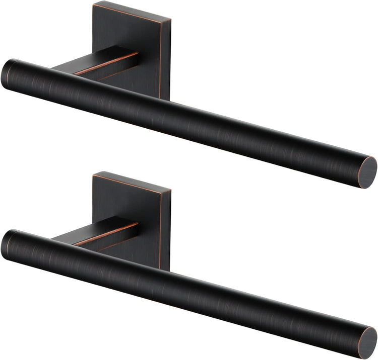 KOKOSIRI Bathroom Towel Bar Hand Towel Holders Wall Mount Screw in Toilet Washroom Rails Stainless Steel Bath Accessories Oil Rubbed Bronze 2 Pack, B3008ORB-P2