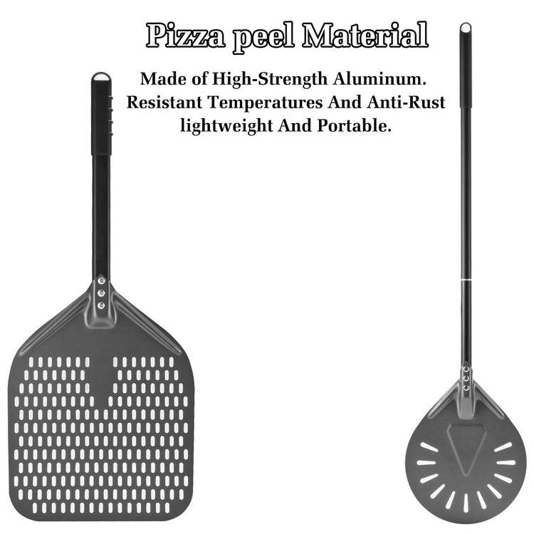12 Inch + 7 Inch Perforated Pizza Peel Set (2 Count)