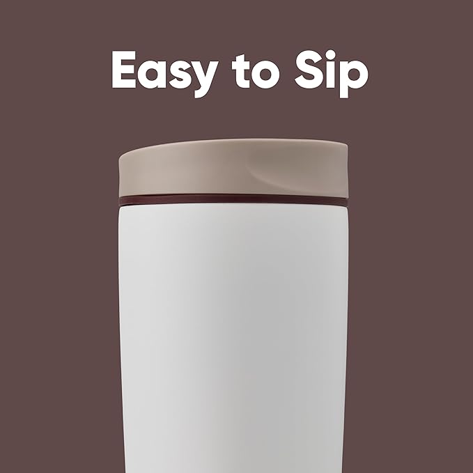Owala SmoothSip Slider Insulated Stainless Steel Coffee's Tumbler, Reusable Iced Coffee Cup, Hot Coffee Travel Mug, BPA Free 20 oz, Vanilla Bean (Pack of 8)
