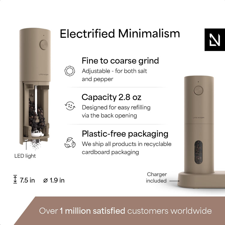 Electric Salt and Pepper Grinder Set