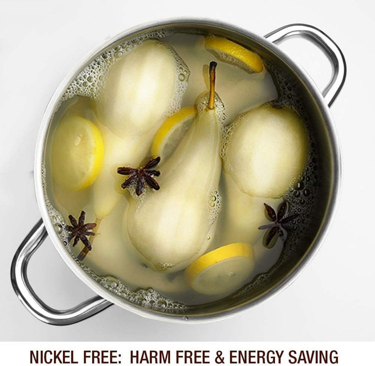 HOMICHEF Stock Pot 6 Quart Nickel Free Stainless Steel - 6 Qt Soup Pot With Lid and Handle - Small Cooking Pot 6 Quart - Ideal for Soup, Sauce, and Induction Cooking