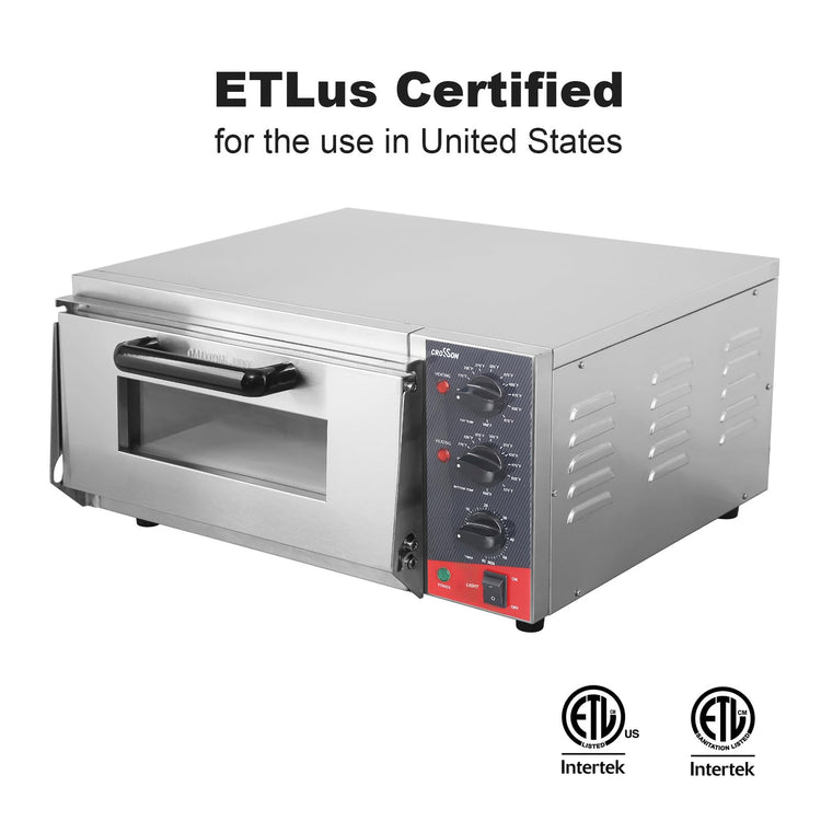 ETL listed Commercial 16 inch Countertop Electric Pizza Oven with pizza stone