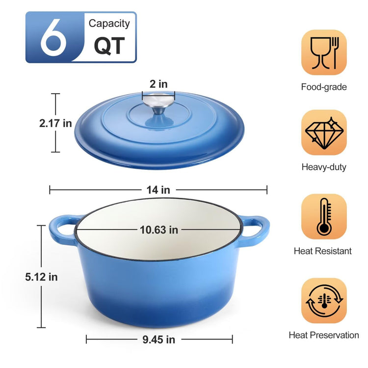 6QT Enameled Dutch Oven