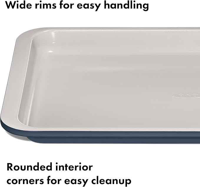 OXO Good Grips Non-Stick Pro Ceramic Coated Metal Bakeware Quarter Sheet Pan – Storm Blue