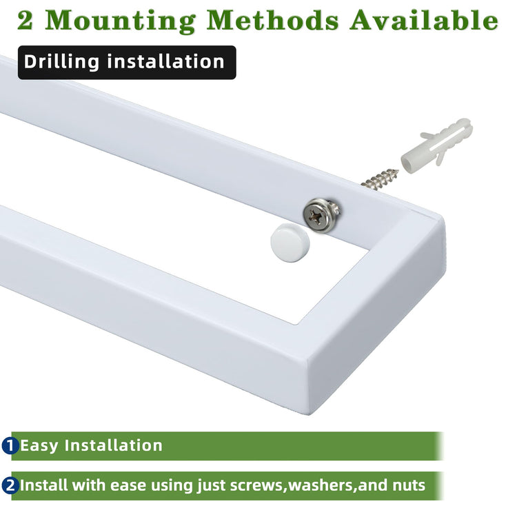 White Hand Towel Holder Towel Bar for Bathroom Wall Mounted 16 Inch