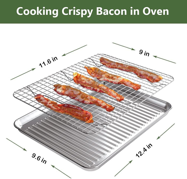 Quarter Baking Sheet Pan Cooling Rack Set