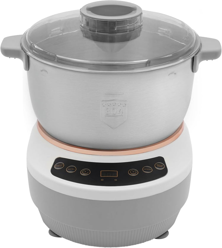 Electric Dough Maker with Ferment Function, 5L/ 4.5Qt 200W 304 Stainless Steel Dough Mixer Machine, Commercial Bread Mixer for Roti Bread Pizza Baking Dumpling Dough & Sourdough(Silver)