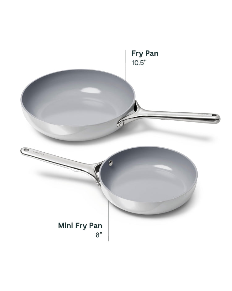 Ceramic Fry Pan Duo with Glass Lids