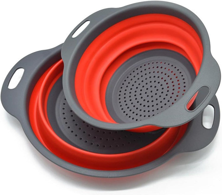 2 Pack Collapsible Silicone Colander with Handle (2 Count)