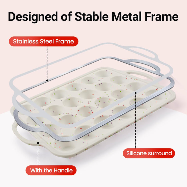 Silicone Muffin Pans for Baking (2 Count)