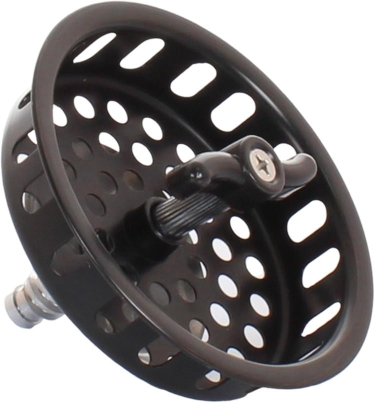 Mr. Scrappy 3.5" Sink Drain Assembly with Twist Lock Basket Strainer, Solid Brass, Oil Rubbed Bronze