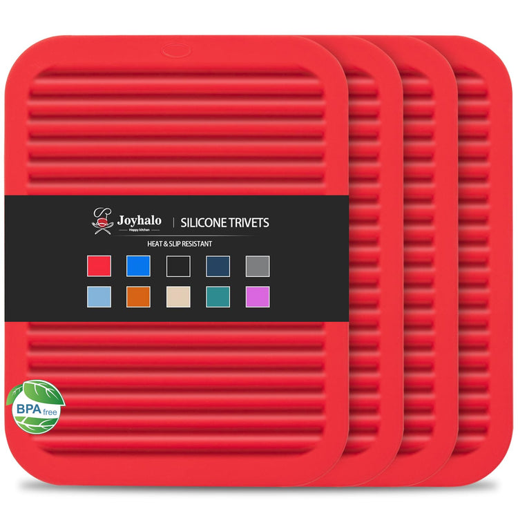 4 Pack Square Silicone Trivets (4 Count)