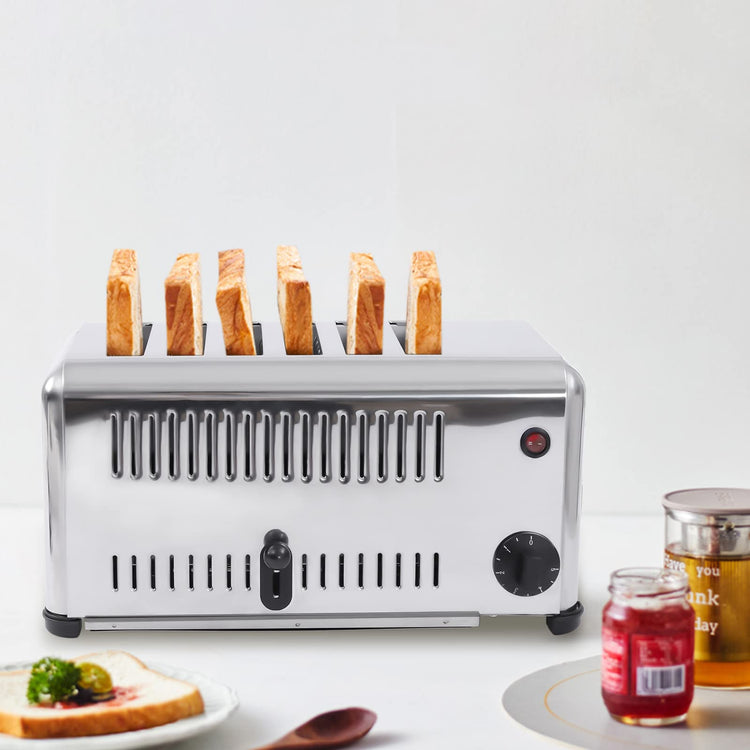Commercial Toaster 6 Slices Stainless Steel Pop