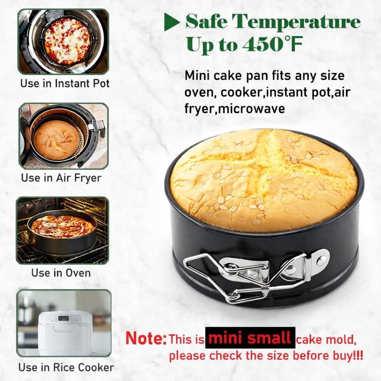 4 Pack Small Springform Cheesecakes Pan 4 Inch Mini 50Pcs Parchment Paper (4 Count)