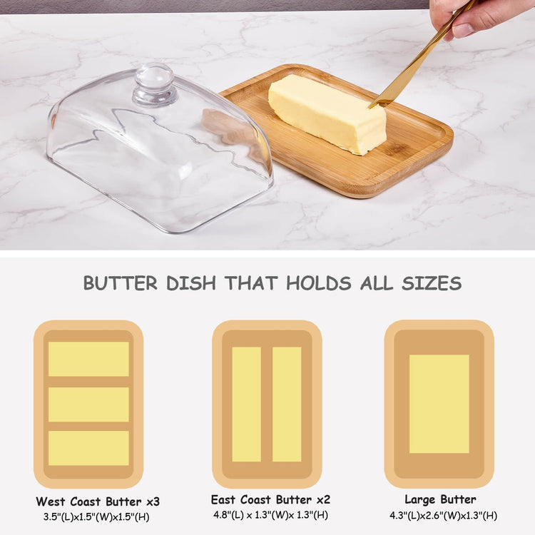 Glass butter dish with lid