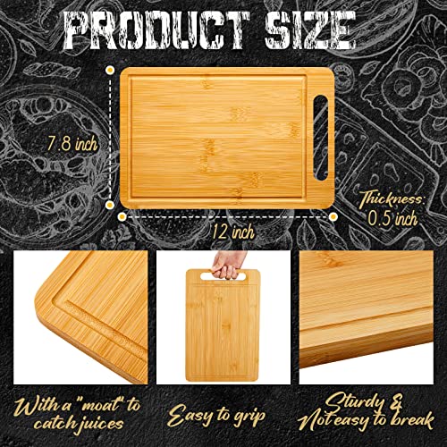40 Pcs Bulk Wood Cutting Board with Handle 12 x 7.8 Inch Acacia Bamboo Wooden Kitchen Serving Chopping Boards for Pizza (40 Count)