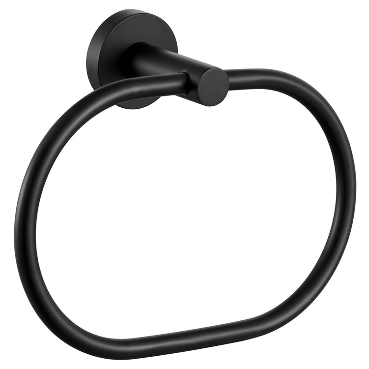Matte Black Oval Towel Ring for Bathroom Kitchen