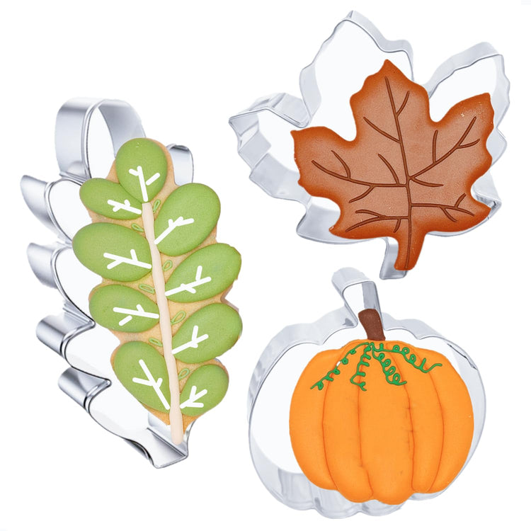3 Pcs Fall Leaves Cookie Cutters