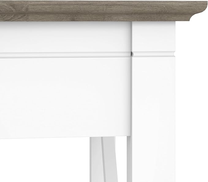 Bush Home End Table with Drawer, Nightstand with Storage, Living Room and Bedroom Furniture, Key West Collection, Shiplap Gray & Pure White