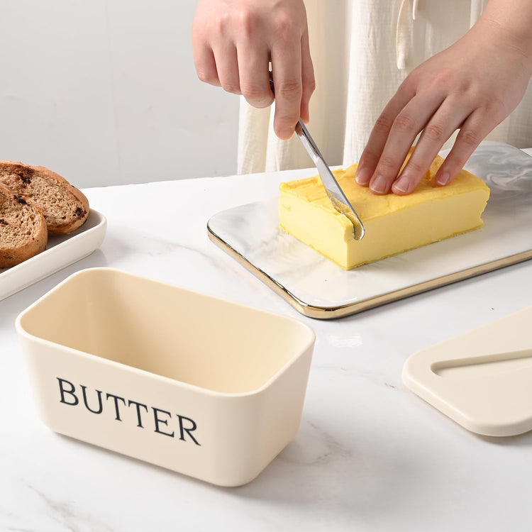 Butter Dish With Lid And Knife For Kitchen Coutertop