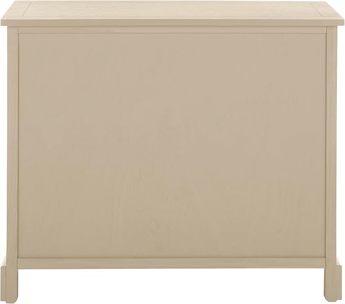 SAFAVIEH Home Collection – Herman Sand Storage Unit, 2-Drawer 4-Basket Mixed-Material Organizer, Fully Assembled (AMH5702J)