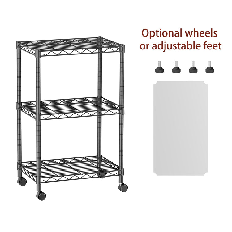 Small Wire 3 Adjustable Shelves Pantry Metal Shelf Floor Organizer