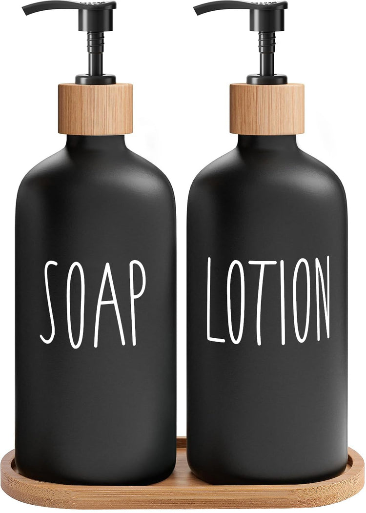 Black Soap Dispenser Bathroom Set