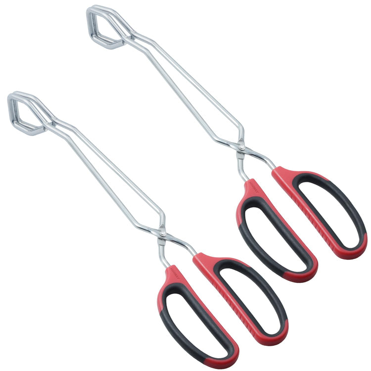 HINAMY 13" Stainless Steel Scissor Tongs with Comfort