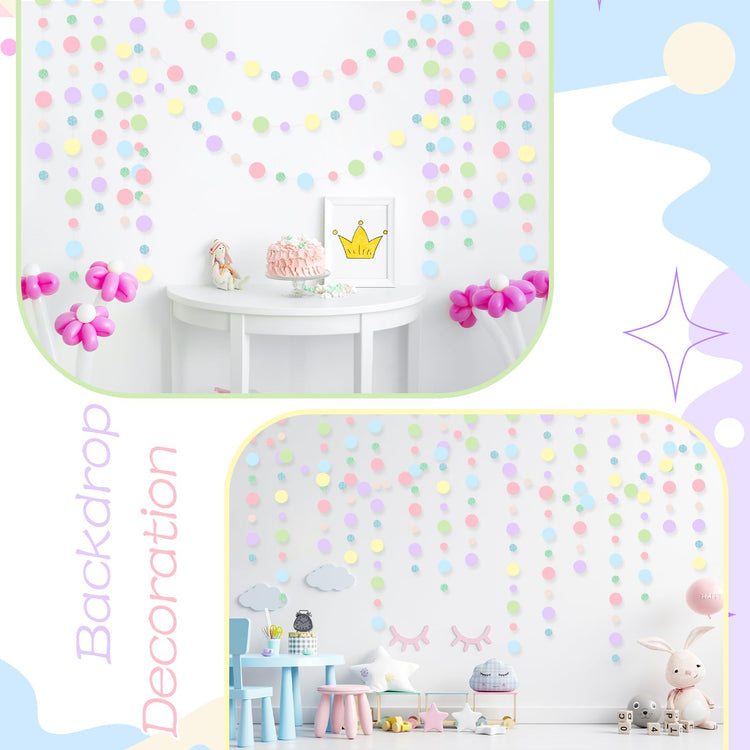 5 Pieces Circle Garland Party Paper Dot Banners (5 Count)