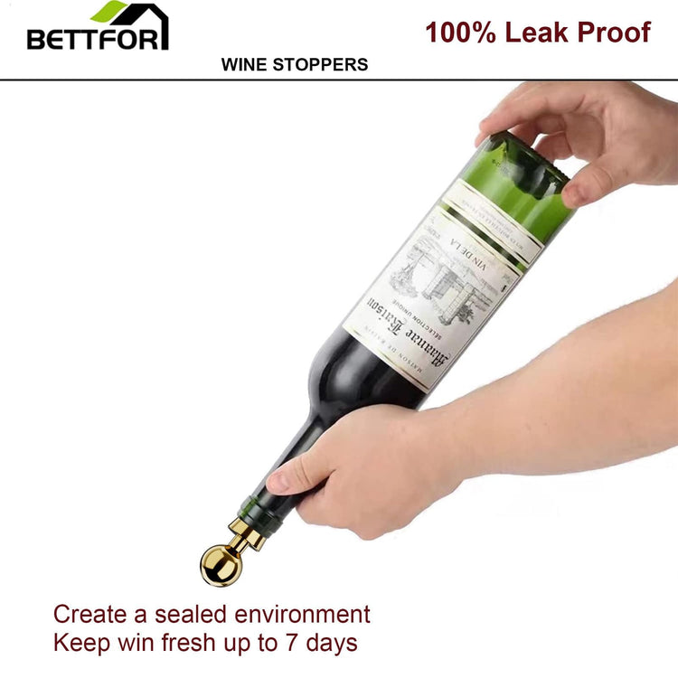Wine Stoppers for Wine Bottles 6Pcs Vacuum Wine Bottle Stopper with Silicone Reusable Wine Corks (3 Count)