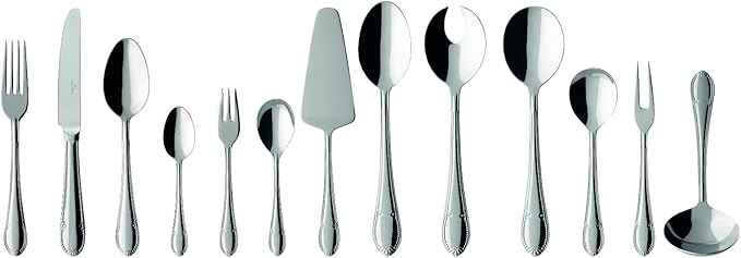 Villeroy & Boch – Mademoiselle Cutlery Set 68 Pieces for 12 People, Dishwasher Safe, Rustproof, Knife, Fork, Spoon, Luxury Cutlery Set, Dinner, 18/10 Stainless Steel