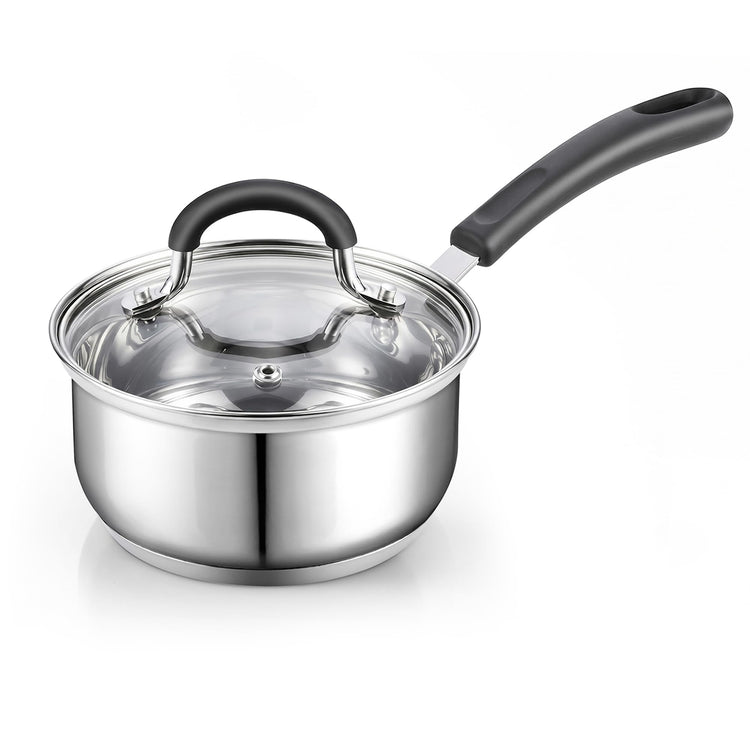 Professional 2 Quart Stainless Steel Saucepan with Lid