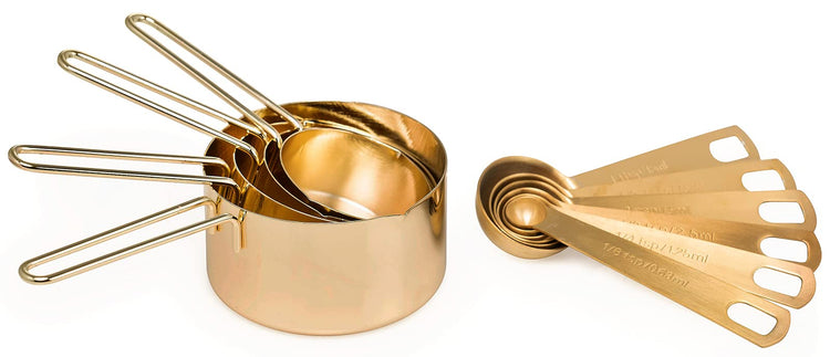 Gold Measuring Cups & Measuring Spoons 10