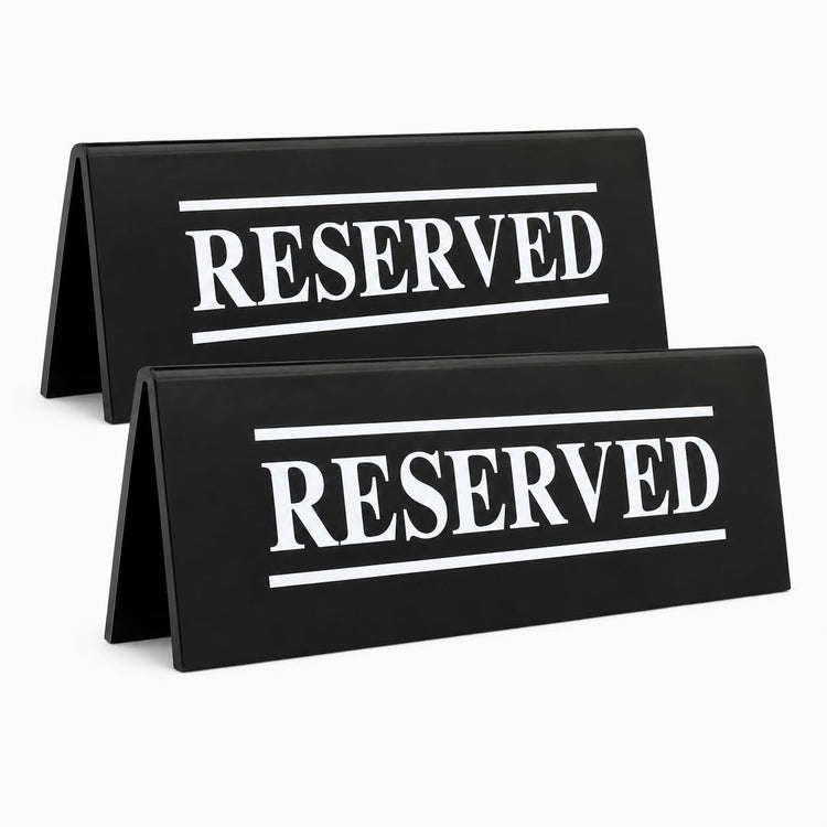 Plastic Reserved Table Tent Signs (2 Count)
